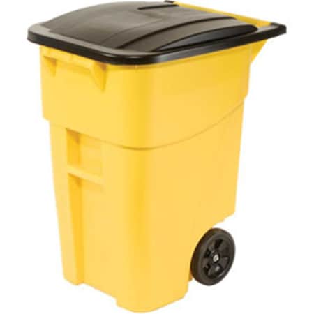 Eat-In 9W27 Brute Rollout 50 gal Large Mobile Container - Yellow with Lid EA3494358